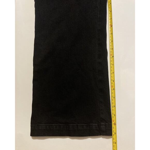 Something Navy Women’s Black Agnes Paper bag Denim Jeans Cropped Size L - Picture 8 of 9